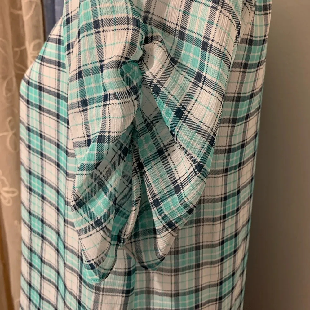 DNA Couture Chiffon Plaid Blouse - Image 7