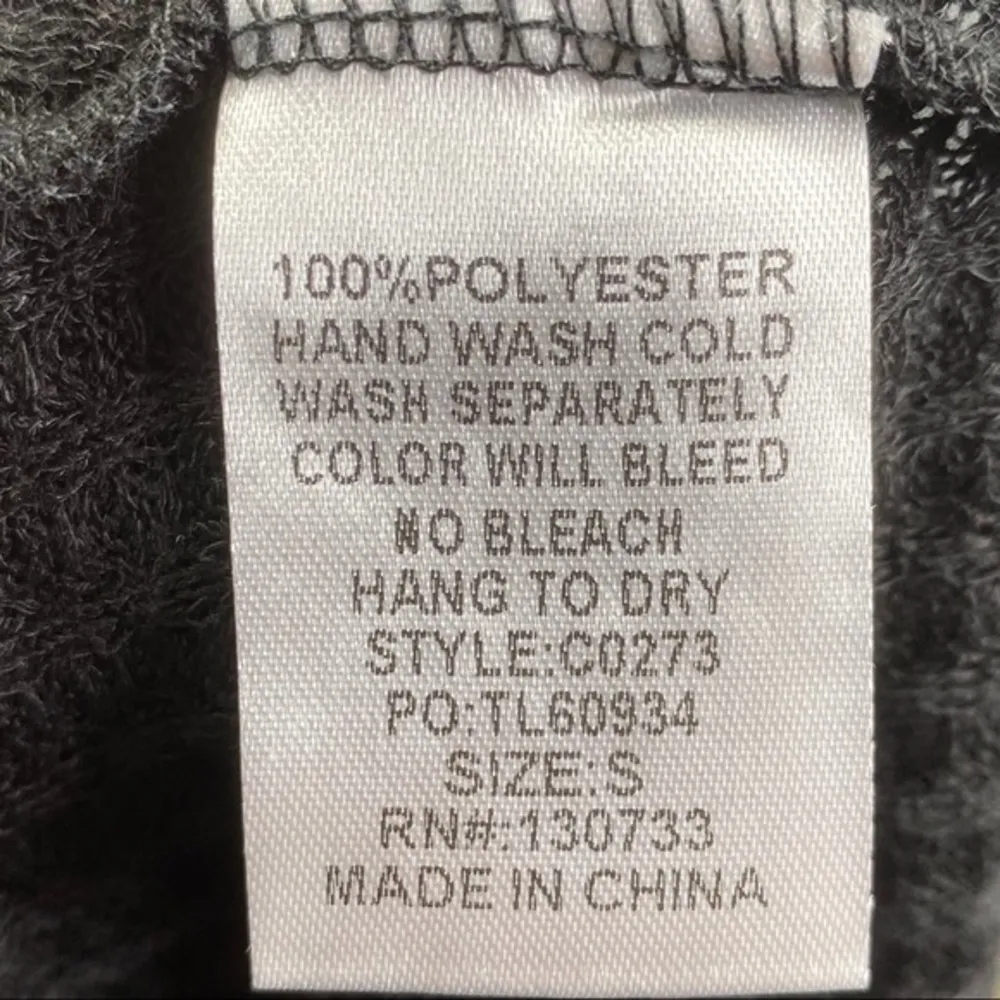 Umgee Black Waffle Knit Off Shoulder Long Sleeve Batwing Boho Top Size S - Image 6