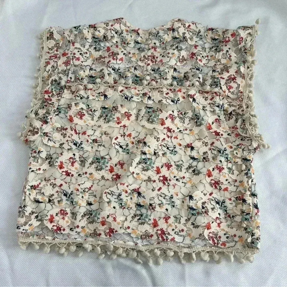 Revolve‎ Tularosa Kennedy Top in Rainbow Lace Blouse Size Small Cream/Mul… - Image 3