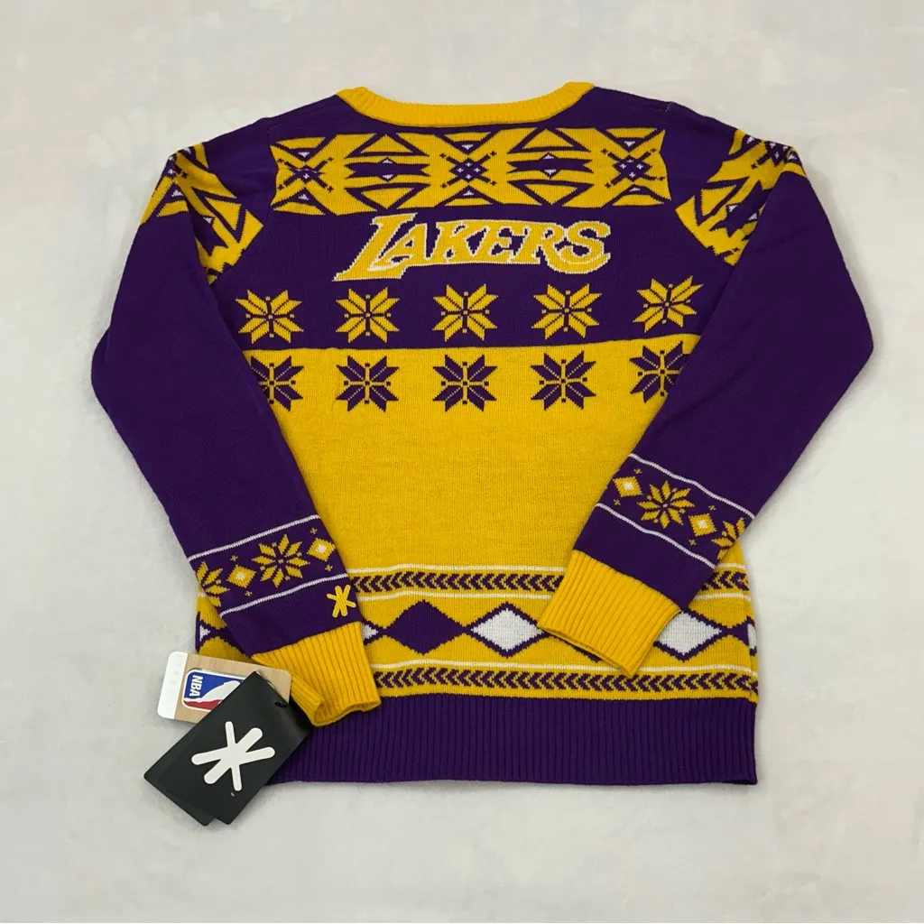 Los Angeles LA Lakers NBA Basketball Ugly Christmas XMAS Party Sweater Women’s M - Image 8