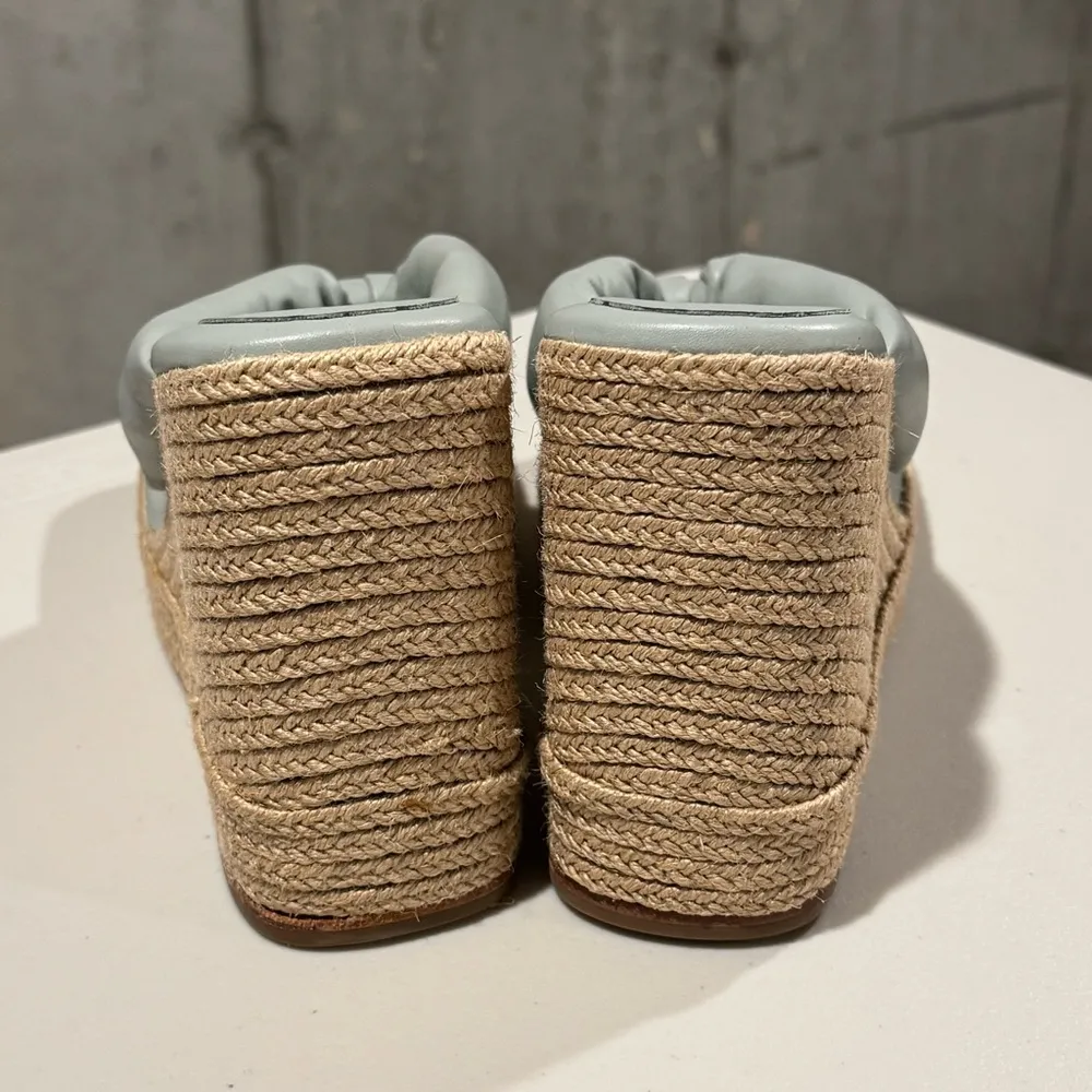 Paloma Barcelo NWOB 39 Tess Slip On Espadrille Platform Wedge Sandals Leather Green Size 8.5 - Image 6