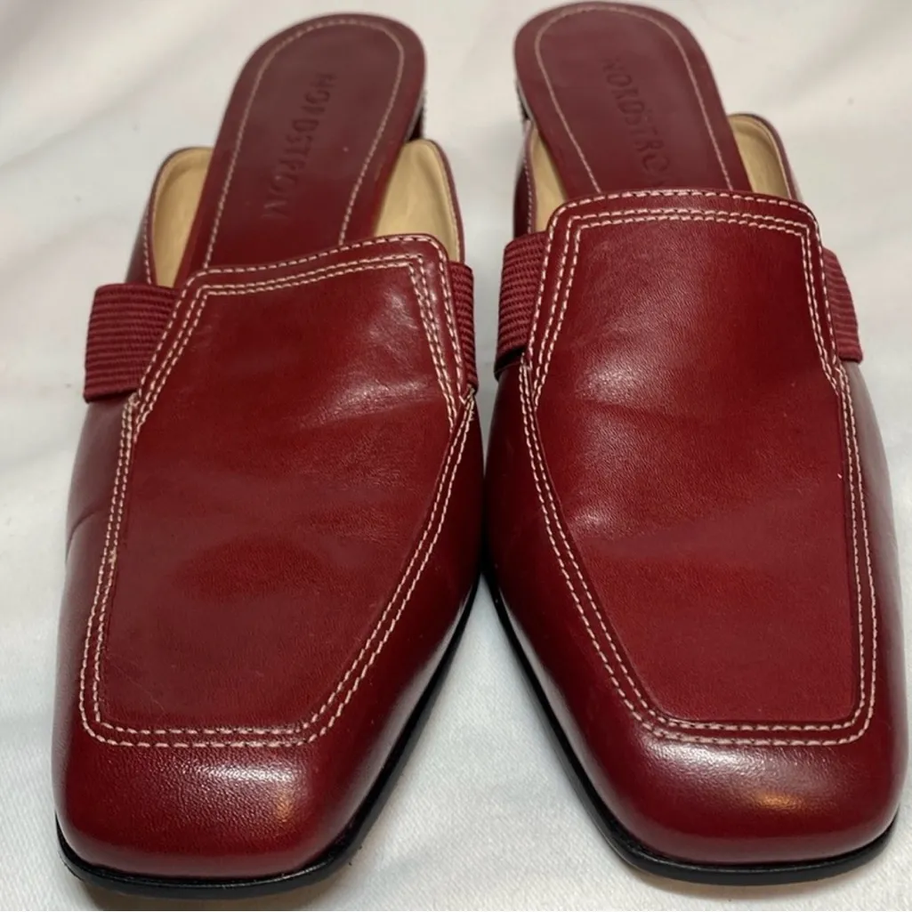 Nordstrom Burgundy Leather Mules - Image 2