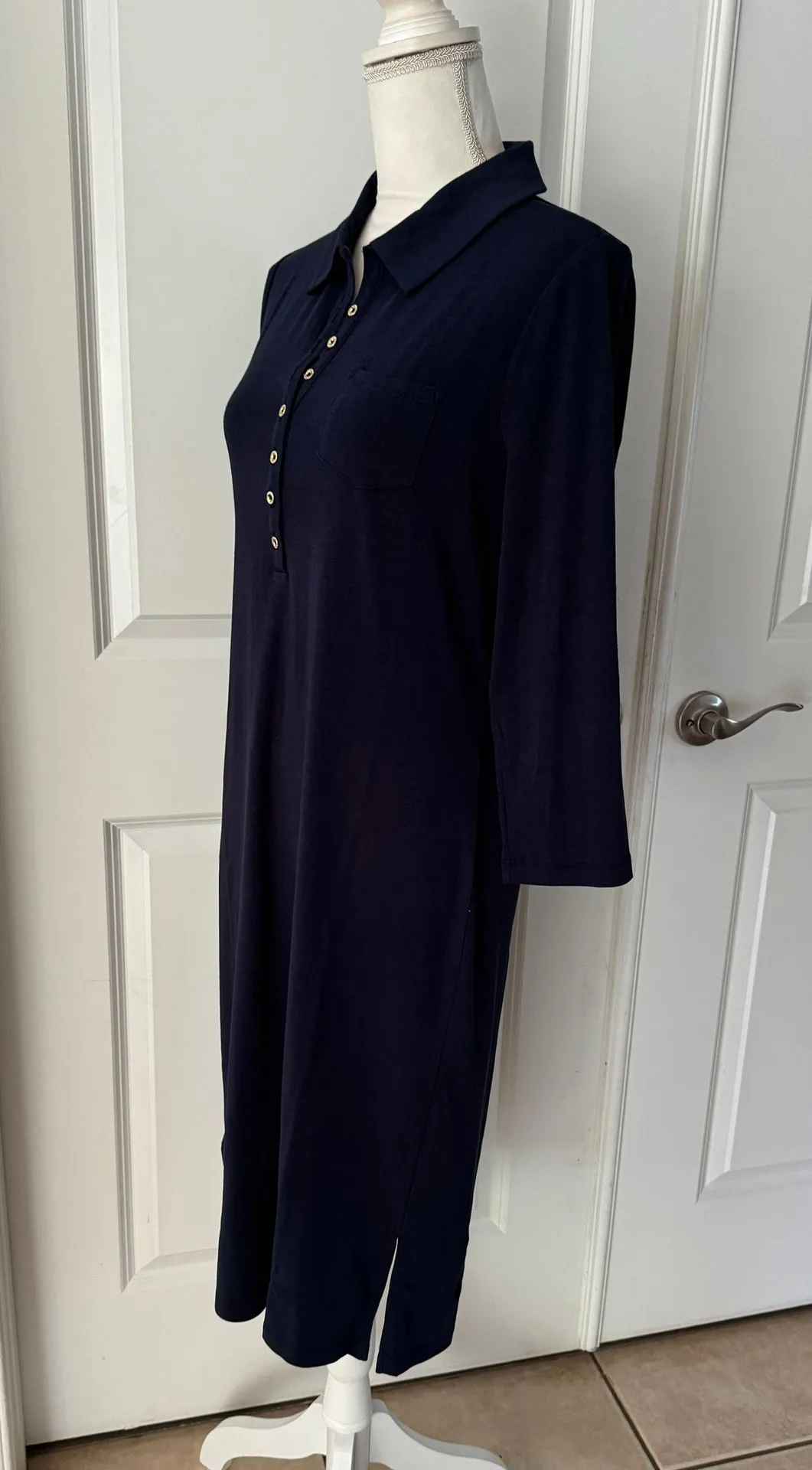 Reema Polo Dress in True Navy - Image 9