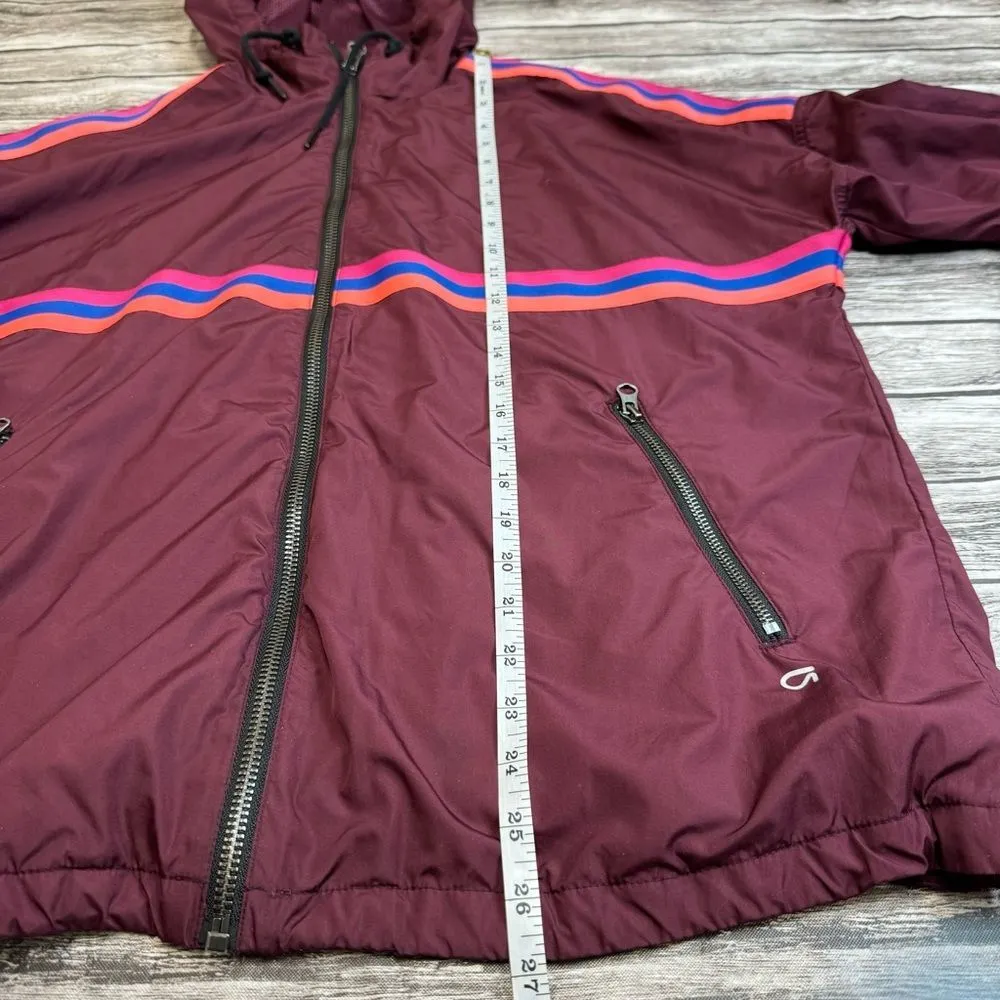 GAP GapFit Women's Hooded Windbreaker Jacket Coat Burgundy S SM Small Athletic - Image 12
