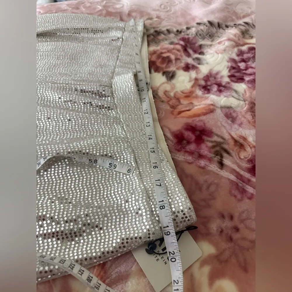 AK ANNE KLEIN WOMENS PETITE Silver Sequin PULL ON Pant NWT - Image 9