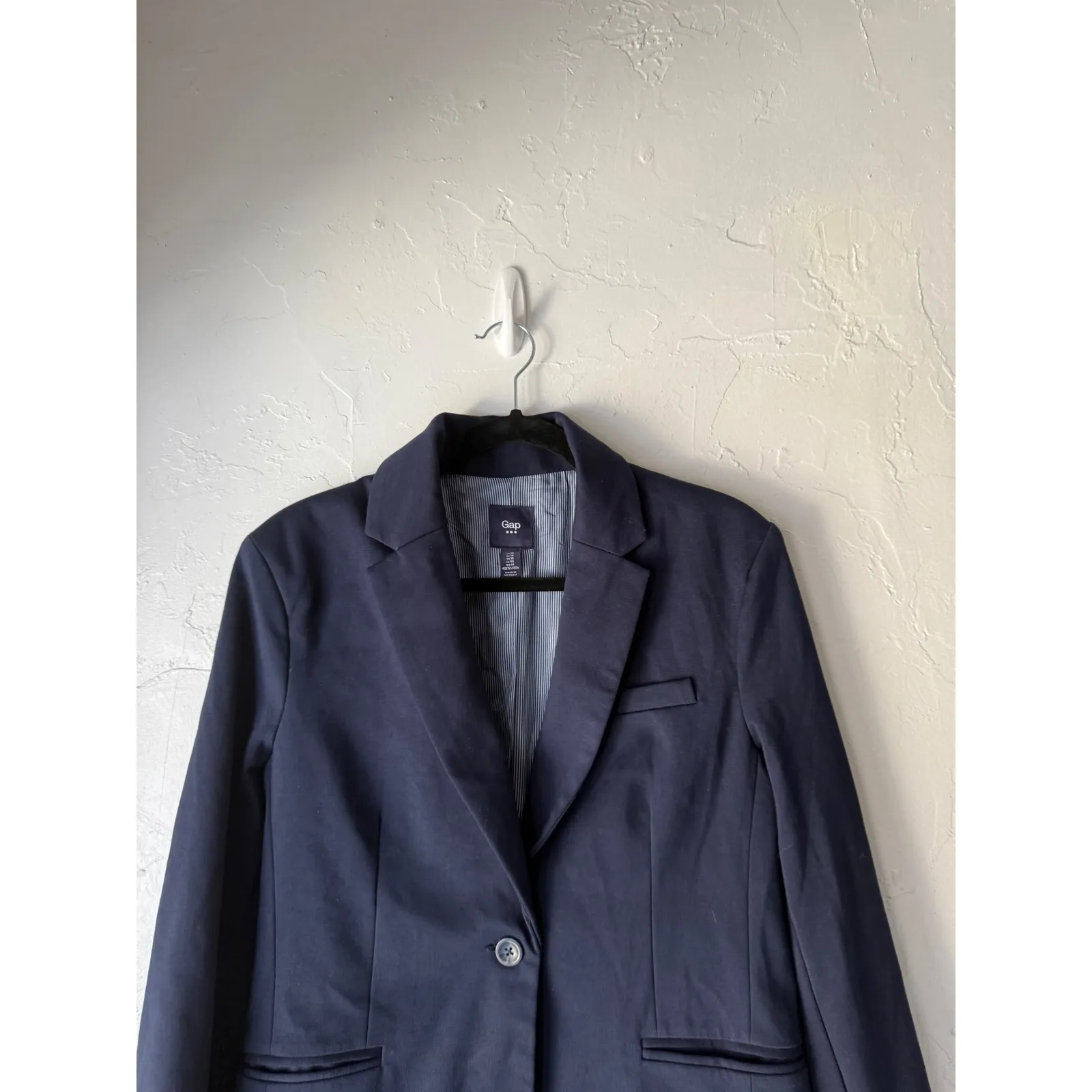 Gap Navy Blue Single Button Blazer Jacket 14 Career Work Office Preppy - Image 2