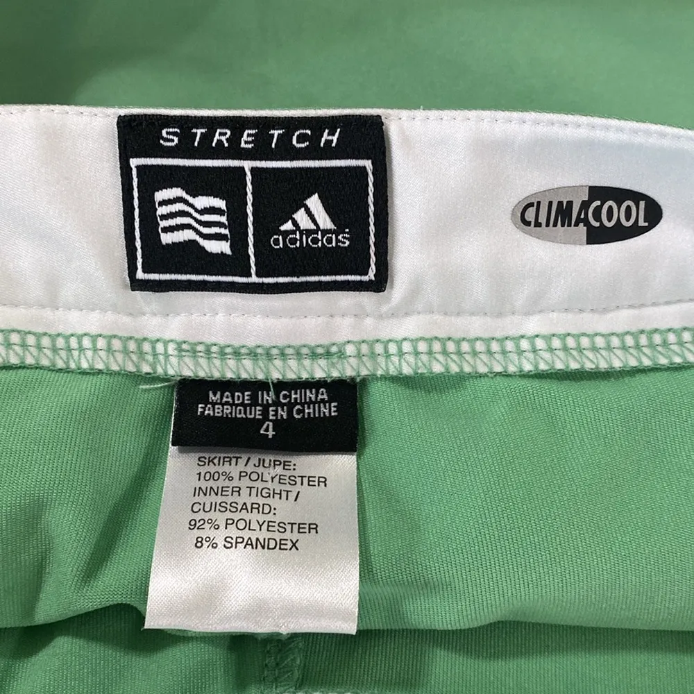 Adidas Climacool stretch athletic tennis pleated skort mini skirt green size 4 - Image 12