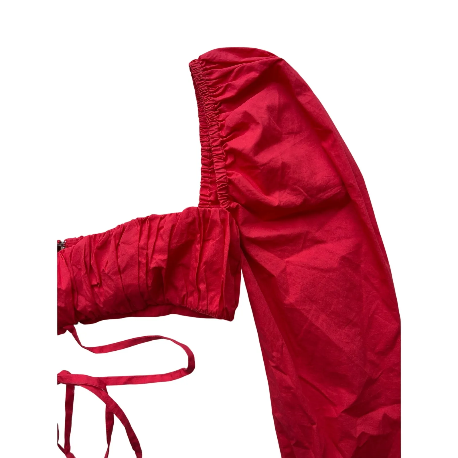 White Fox Red Opposite Sides Crop Top Size Small - Image 4