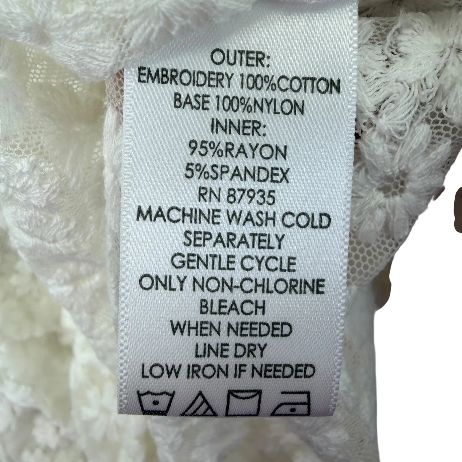 LOGO by Lori Goldstein Sleeveless Lace Peplum Tank Top White Daisy Floral Size M - Image 8