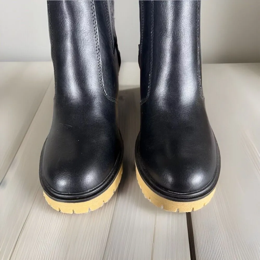 NWOT ZBY Women's 7M Lug Sole Ankle Boots Chelsea Bootie Combat Platform Y2K Black Size 7 - Image 4