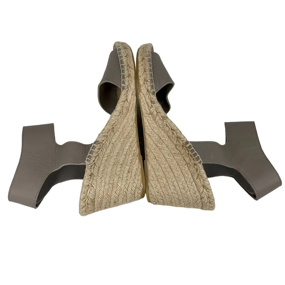 Vince Sophie Espadrille Sandals 10 Taupe 3.5" Wedge Heels - Image 7