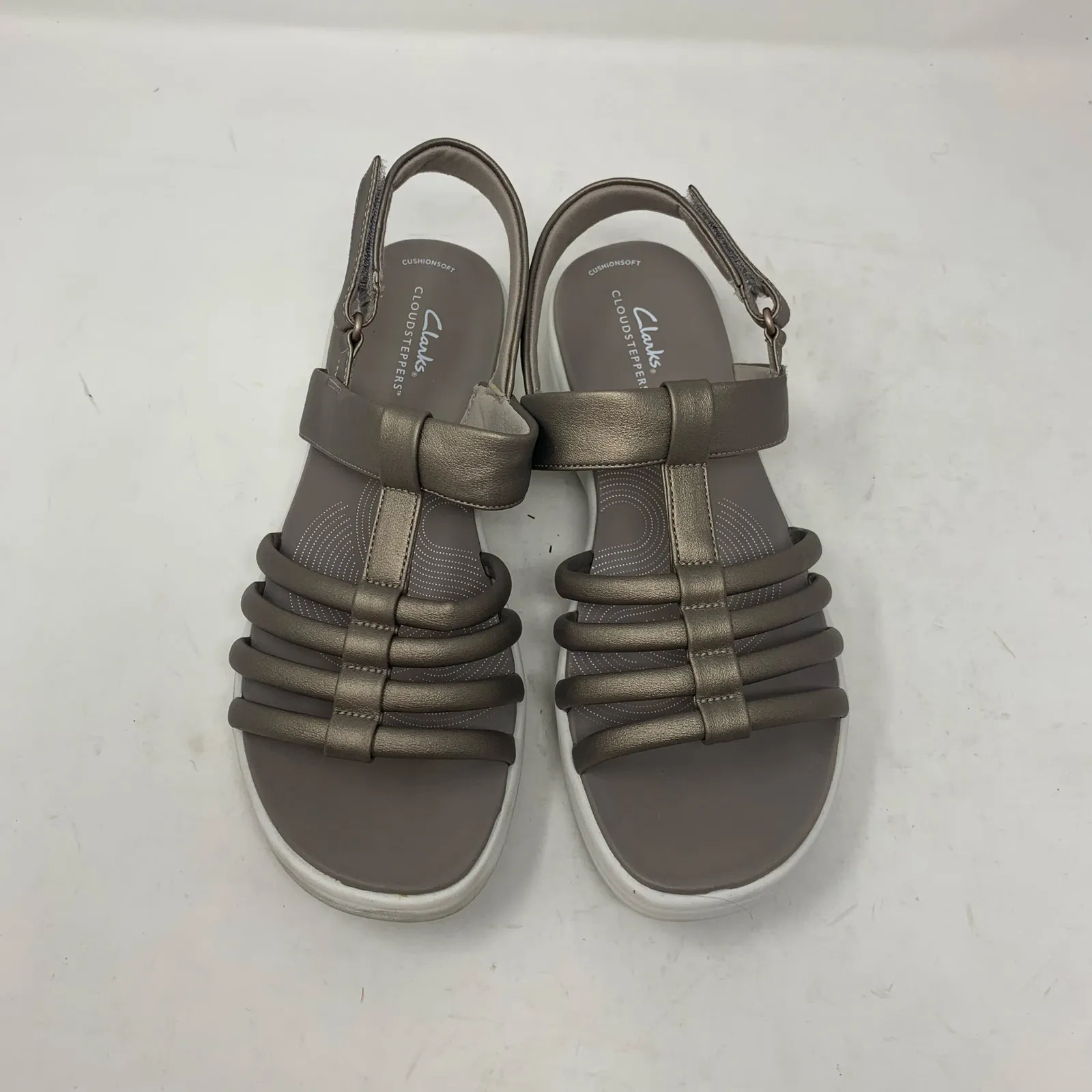 Clarks Cloud Steppers Drift Ease Metallic Strappy Slingback Sandal Size 9 W - Image 7