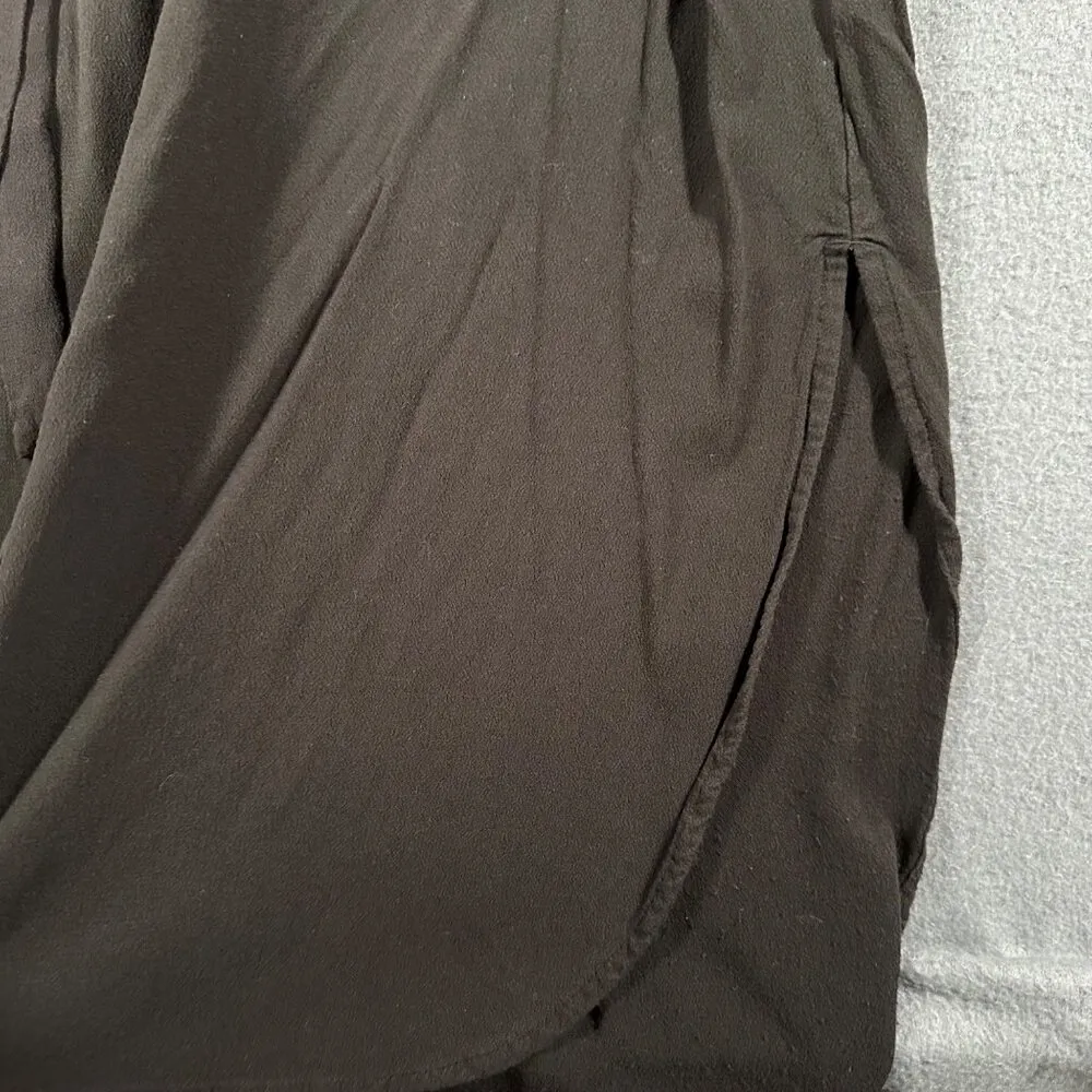 Old Navy Womens S Black Tie Belt Midi Shirt Dress Button Front Long Sleeve - Image 6