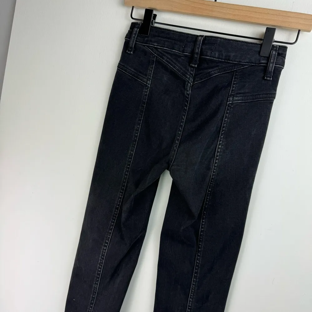 Free People Riley Seamed Skinny Jeans Sz 24 Black Wash Stretch - Image 11