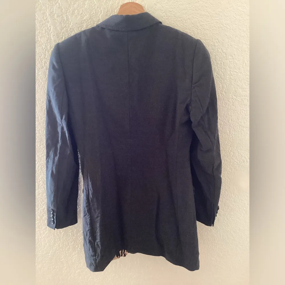 Vintage Y2K Dolce & Gabbana Dark Gray Virgin Wool Long Blazer / Mini Dress - Image 2