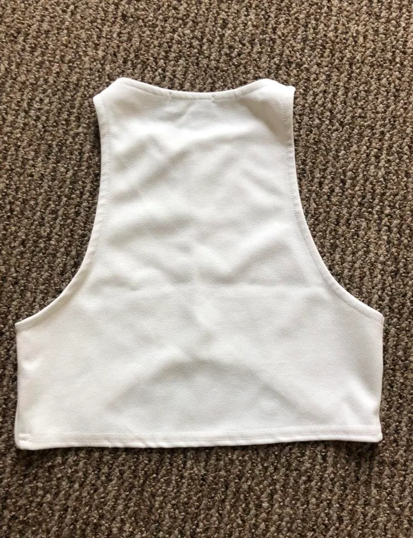 Pretty Little Thing White Crop Top - Image 3