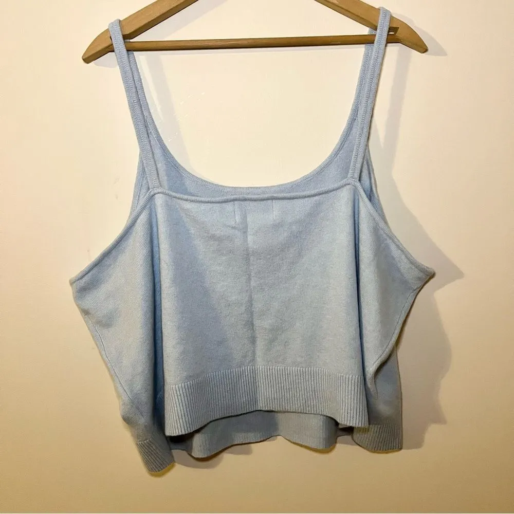 NWT Old Navy Plus Cozy Cropped Sweater Tank Light Blue Soft 3X - Image 6