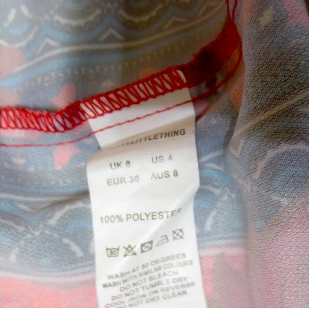 PrettyLittleThing Multi Paisley Bardot Knot Detail Blazer Dress NWT - Image 12