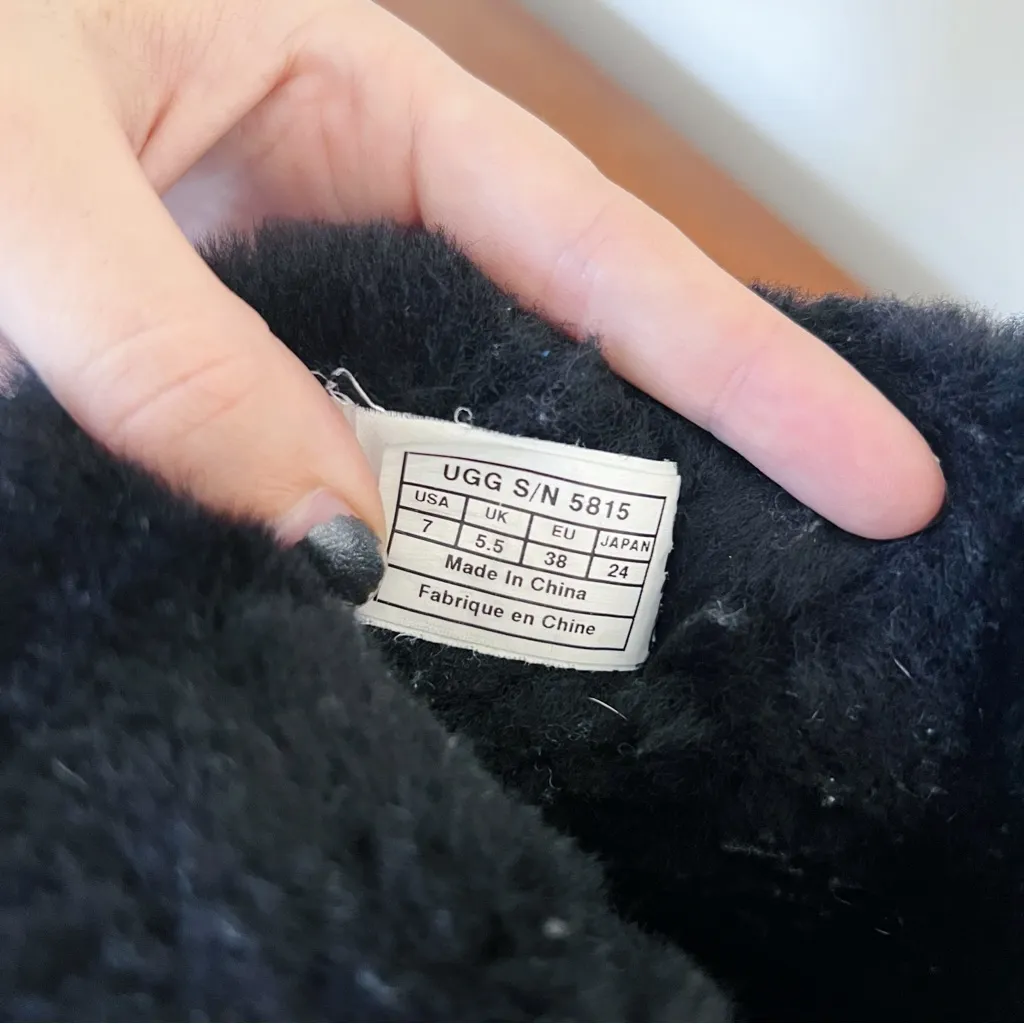 UGG • Classic Tall Sheepskin boots black shearling sherpa suede knee winter 5815 - Image 7