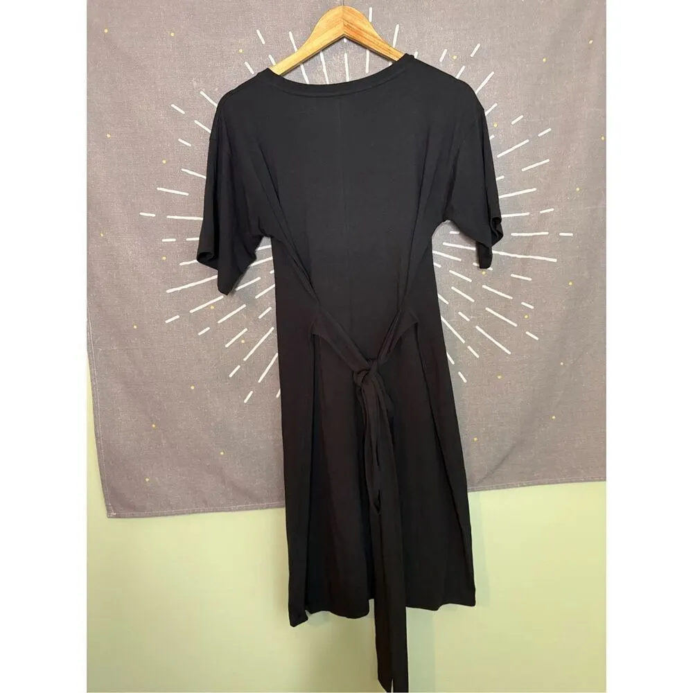 ABLE Tie Pima Cotton Black Maxi Dress - Image 4