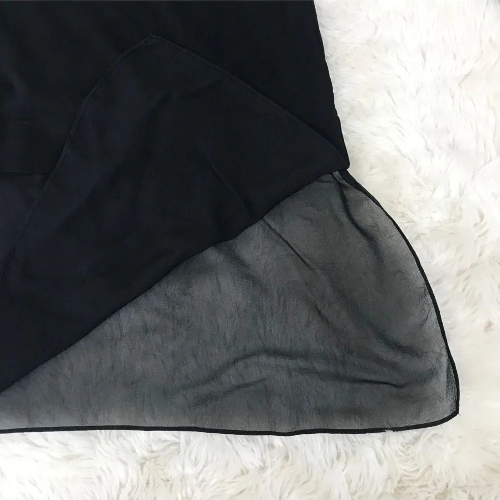 EILEEN FISHER Black Sheer Silk Long Sleeve Tunic Top Jersey Classic Size‎ Small - Image 7