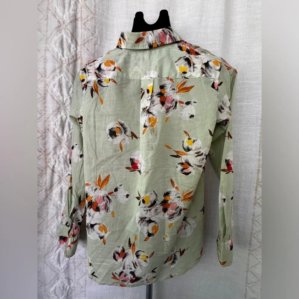 Lauren Ralph Lauren Black Label Women’s Floral Cotton S Shirt (Multi) Green - Image 13