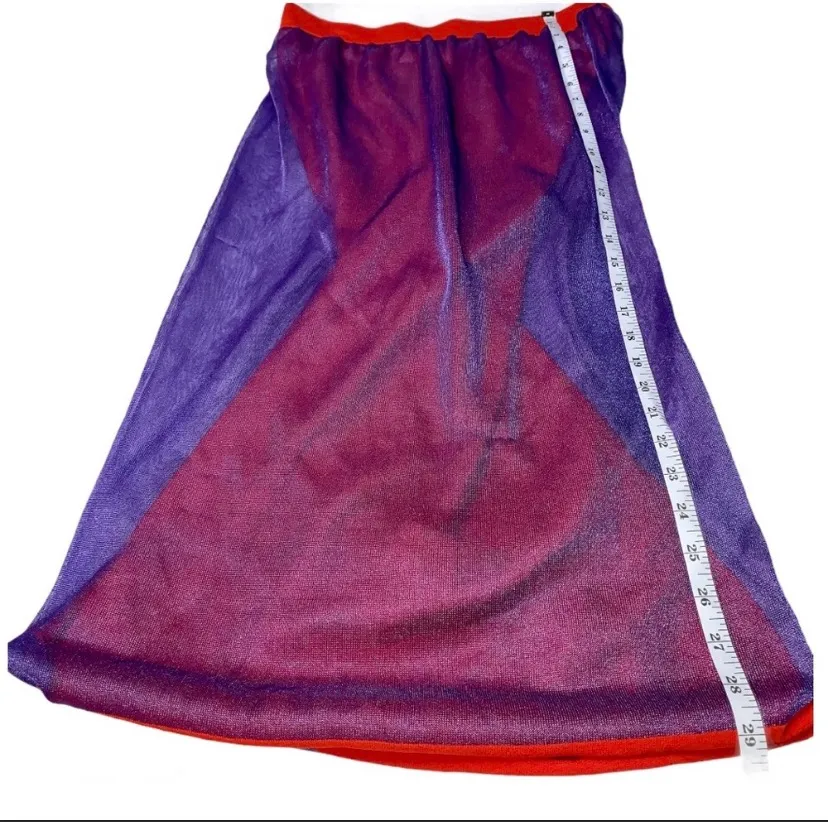 ATLEIN Runway Purple & Red Shimmer Shiny Twist Skirt 10 Multiple - Image 9