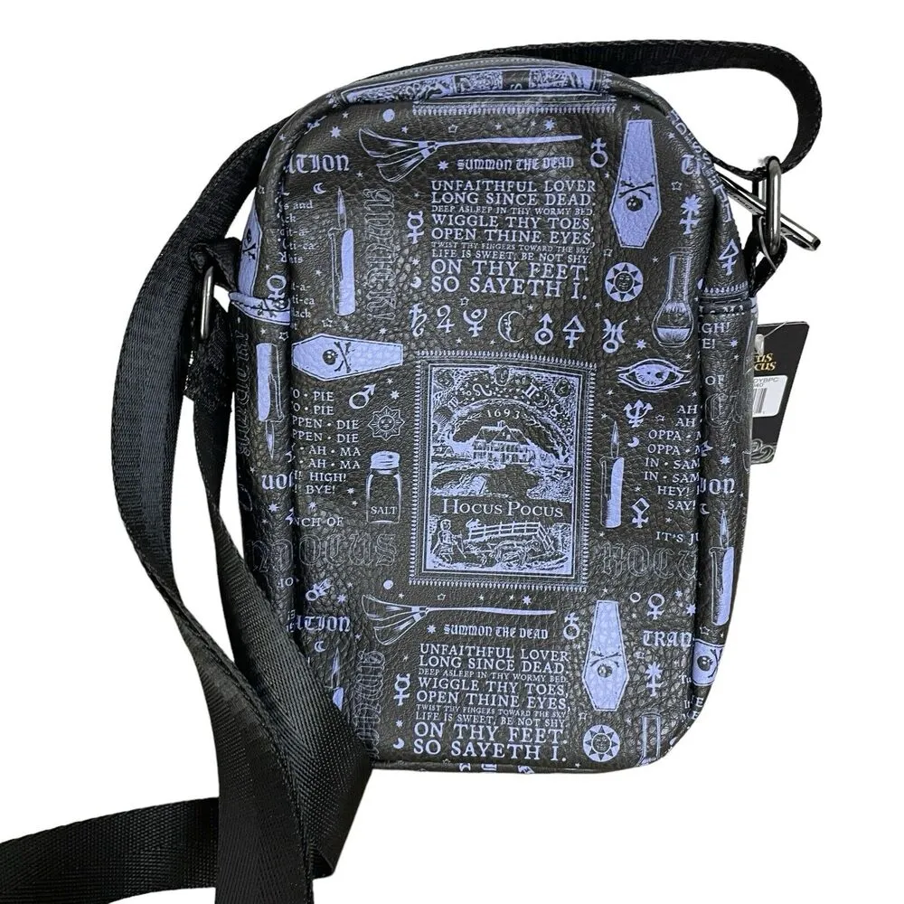 Disney Storybook Hocus Pocus Crossbody Bag Billy Burke Black Purple Strap Zip - Image 2