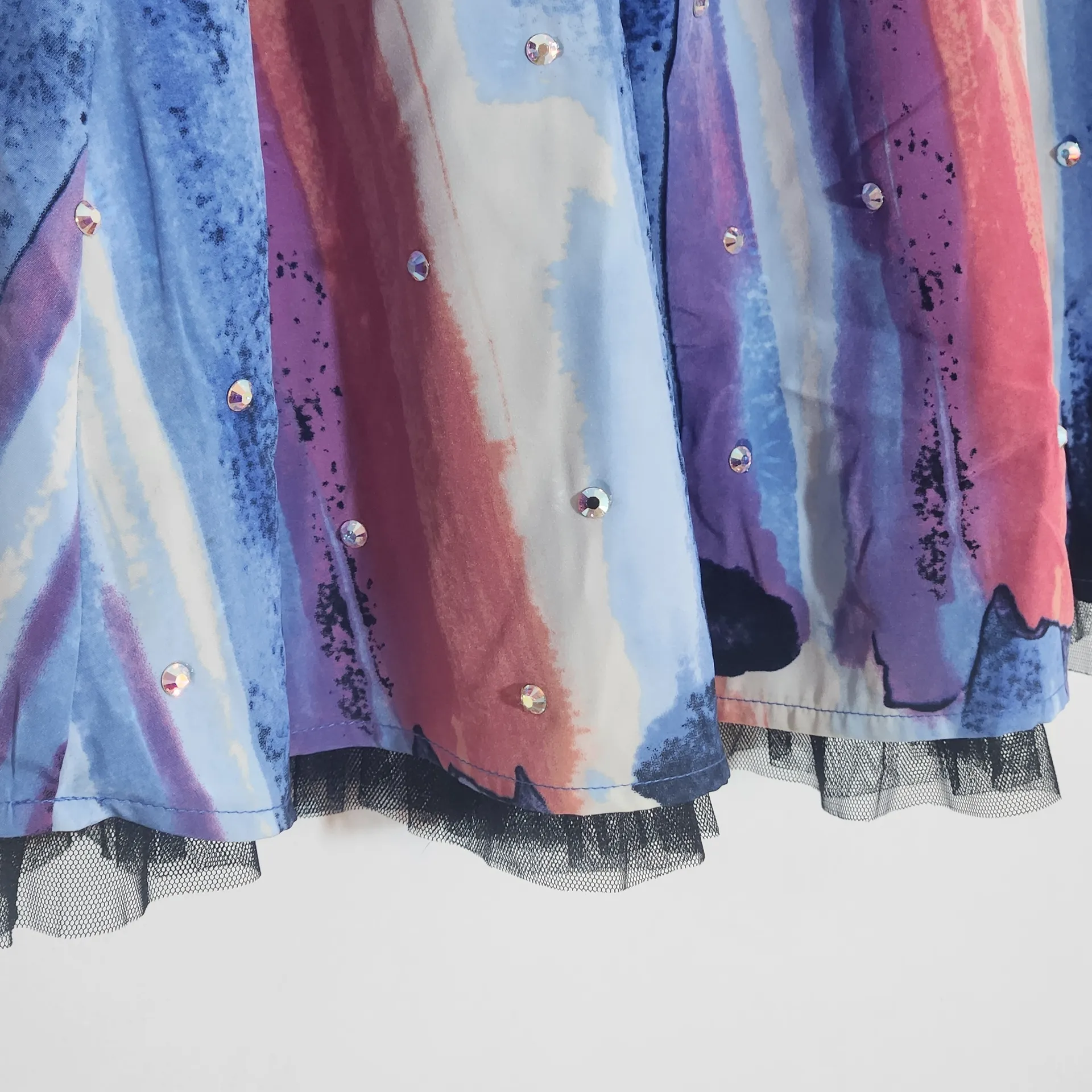 Candie’s Colorful Skirt with Tulle and Rhinestone Embellishments Size Medium - Image 3