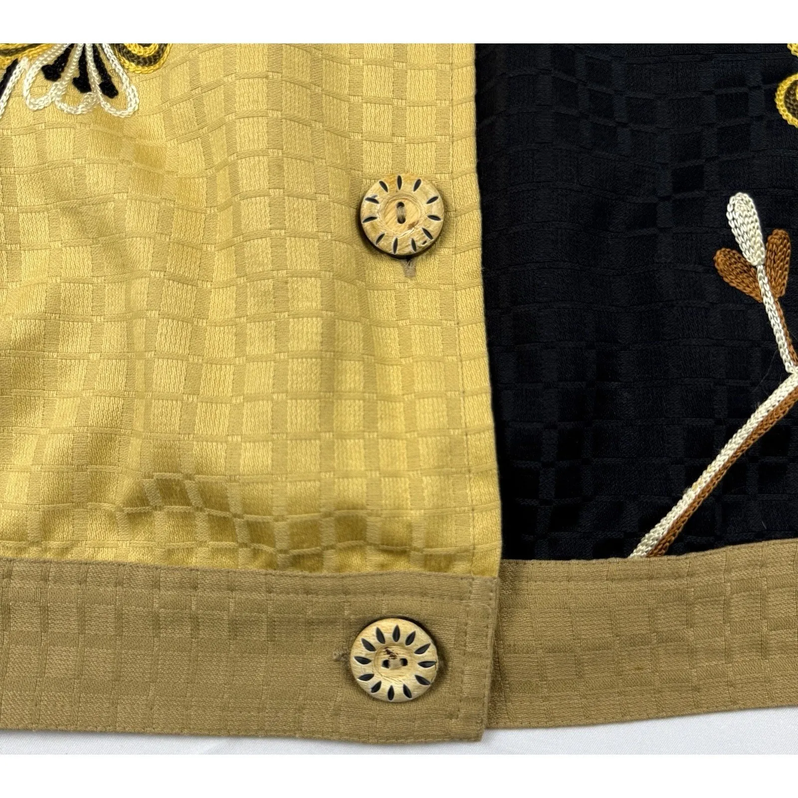 Indigo‎ Moon Color Block Jacket Plus Size 1X Embroidery Fall Florals Shacket Yellow - Image 7