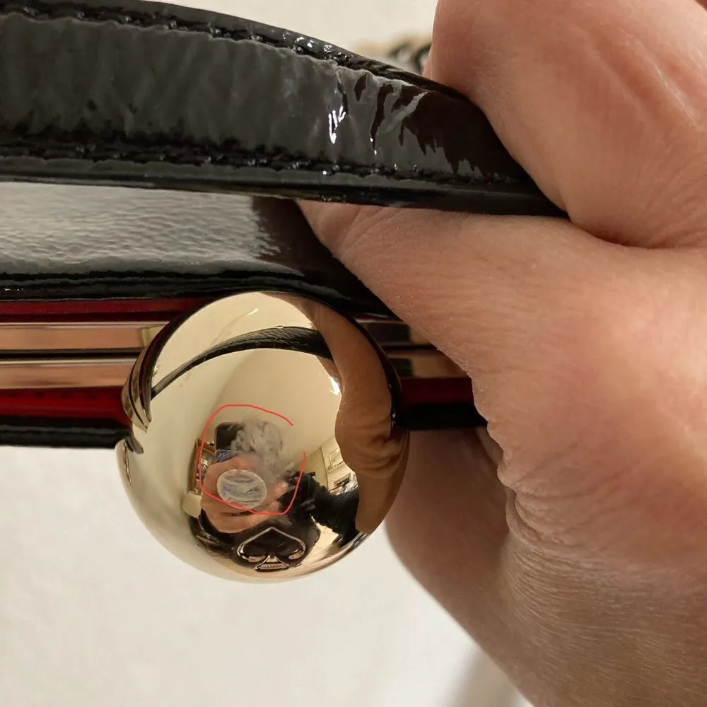 Kate Spade New York Journal Darcy Black Patent Leather Hand Bag Gold Chain Strap - Image 10