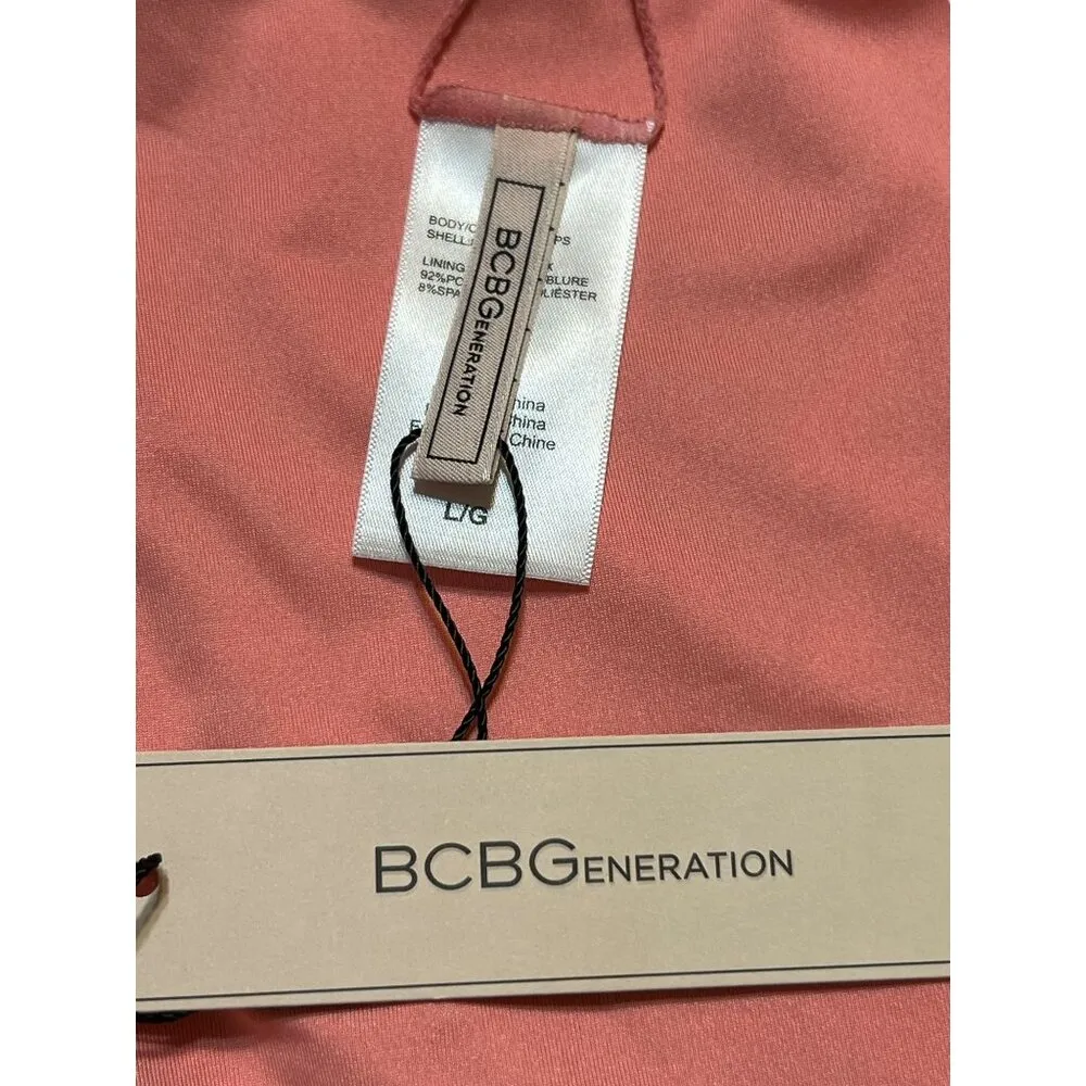 BCBGeneration  Bikini Bottom Reversible Peach Black Panther Bathing Suit Sz L NWT - Image 6