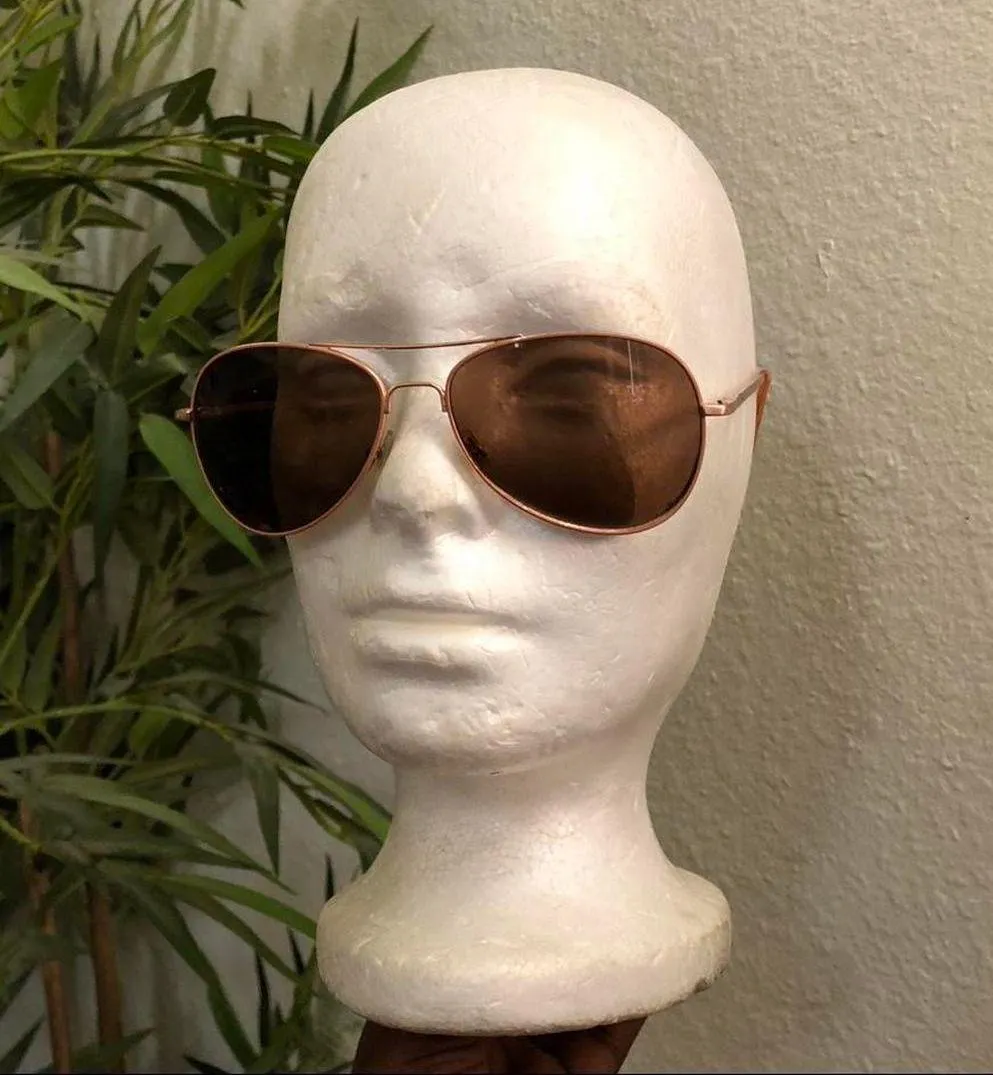 Fossil Kellan Rose Gold Brown Aviator Sunglasses MS48 706 59.16-130 - Image 8