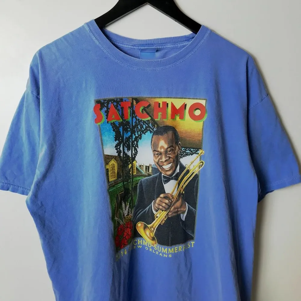 2014 Vintage Satchmo Summer Fest T Shirt Singer Artist Graphic Tee XL - Image 9
