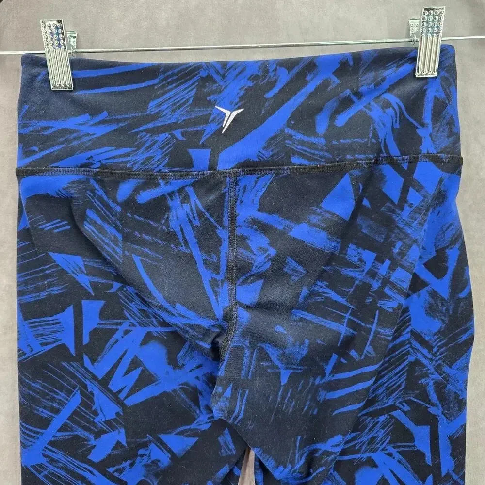 Old‎ Navy Active Blue Black Geometric Cropped Legging Pants Bottoms Small - Image 3