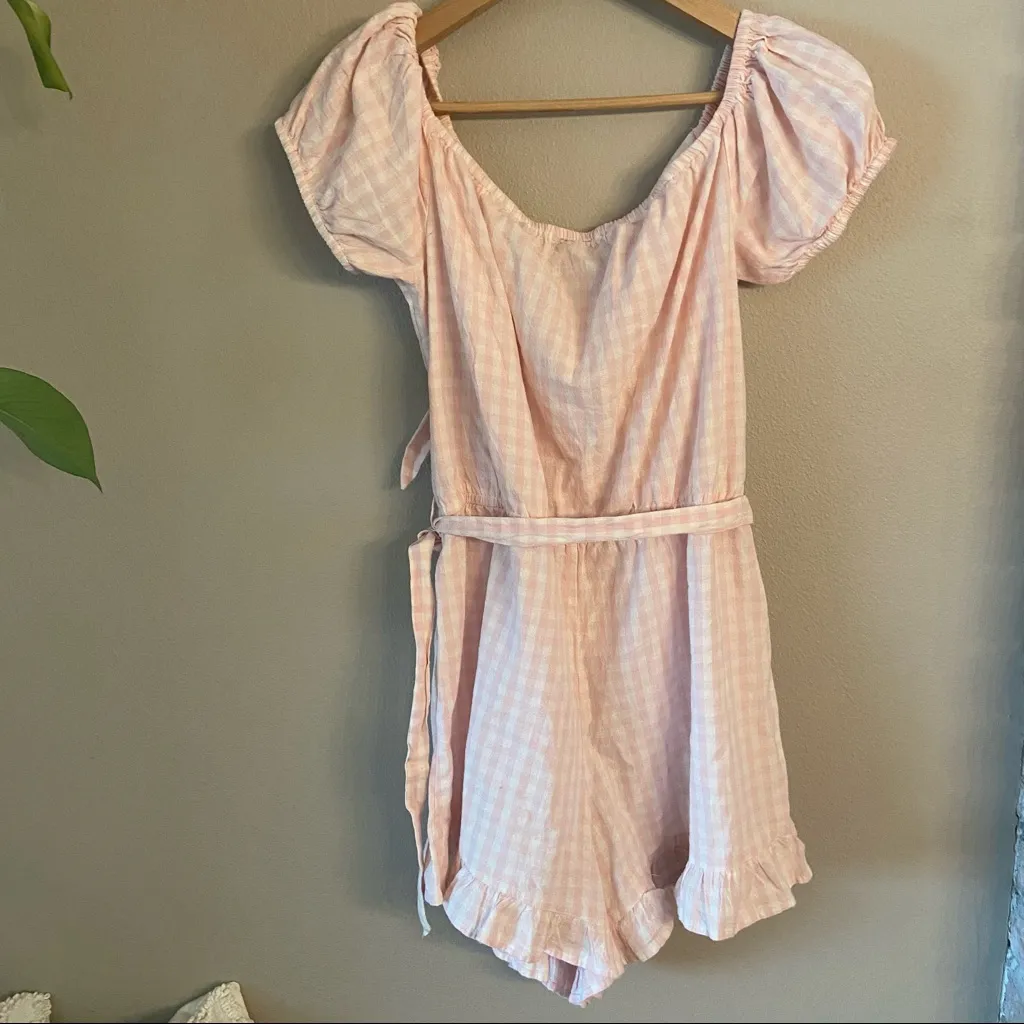 TOPSHOP Gingham Bardot Romper‎ - Image 5