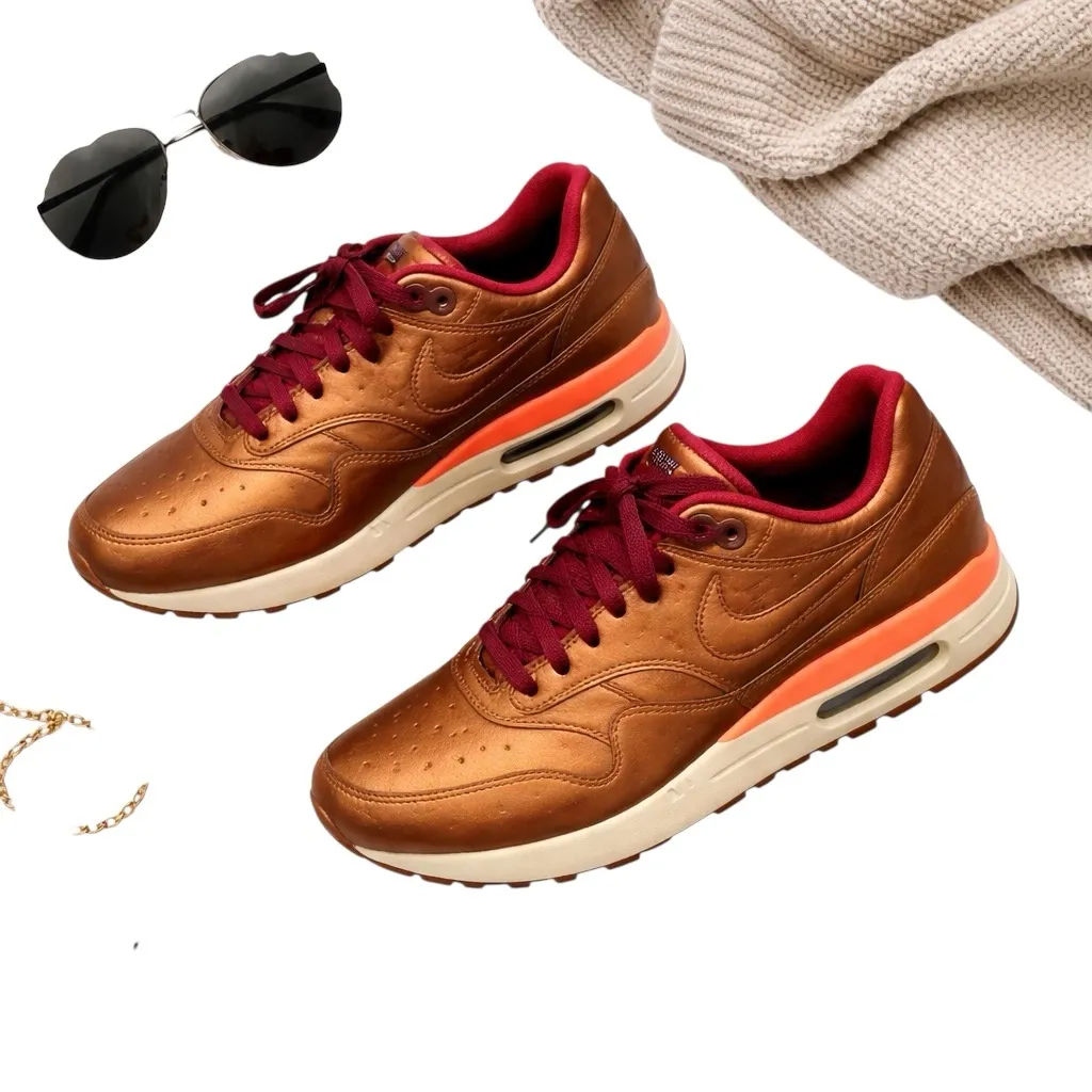 Nike Air Max 1 QS Metallic Bronze Burgundy Rare Sneakers Women’s Size 8 859544 - Image 11