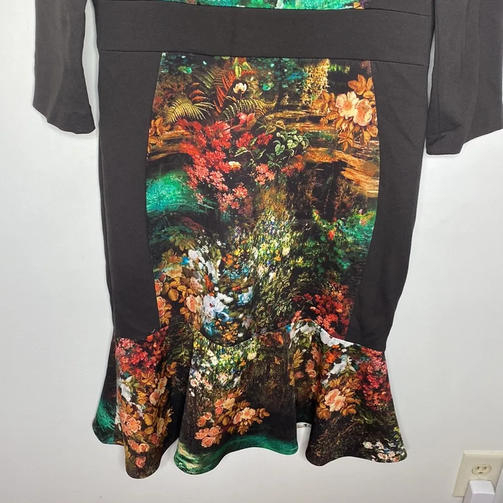 Teri Jon by Rickie Freeman scuba flutter floral midi dress size 10 - Image 7