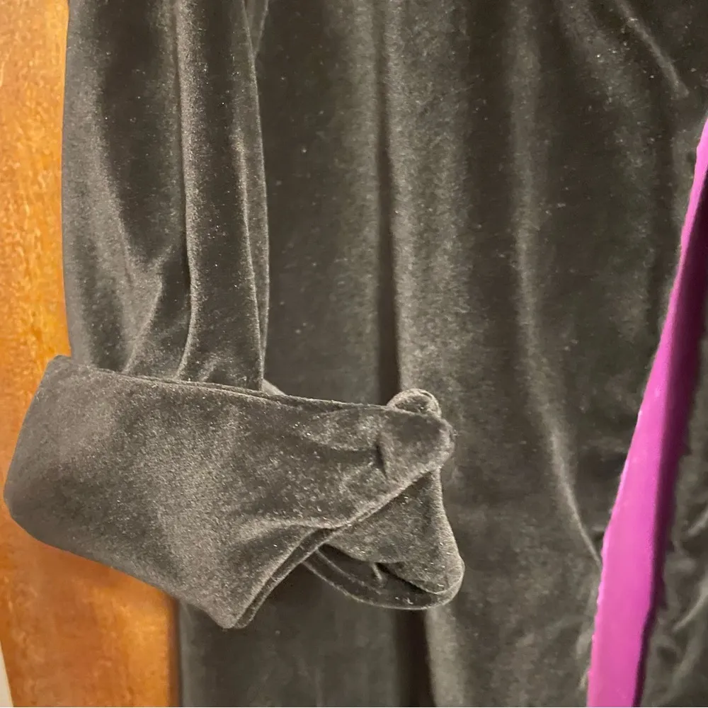 Jeannie Nitro Black Velvet Theatre Costume Cosplay Goth Cloak Satin Lined Size L - Image 4