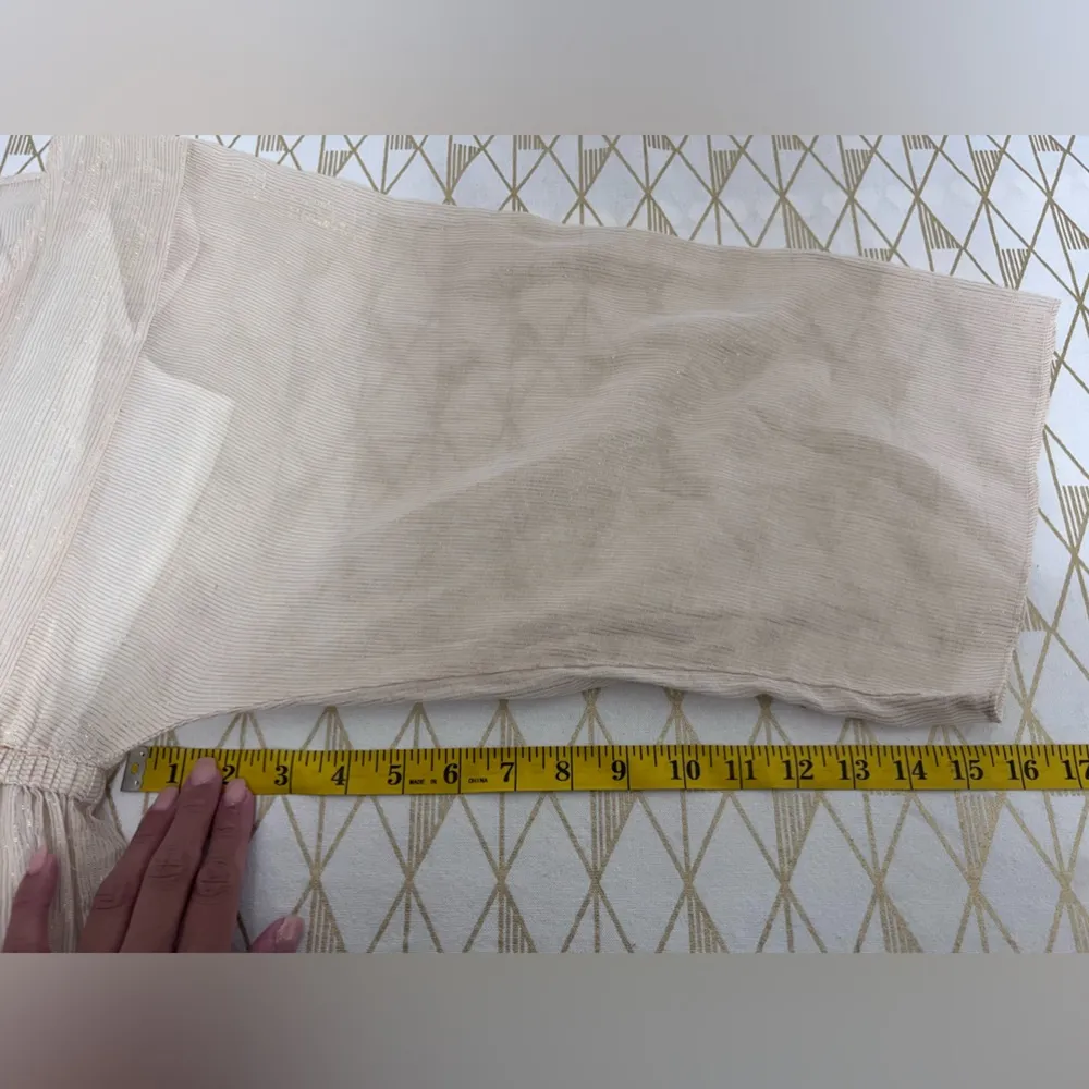 RHODE NWT Emily Sheer Shimmer Gold Dress Kimono Style Sleeve Size XS - Image 14