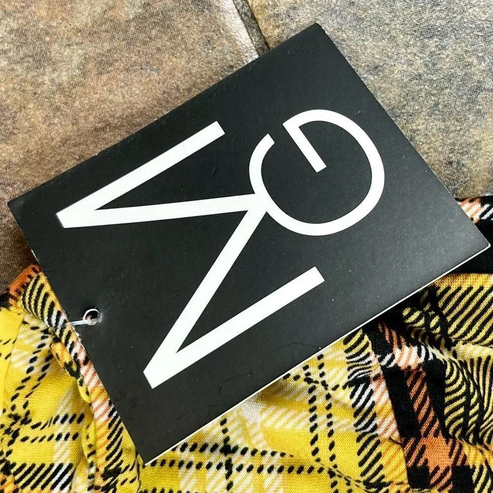 NWT Mlle Gabrielle Women’s Yellow Black Plaid Pull-on Leggings 1X - Image 6