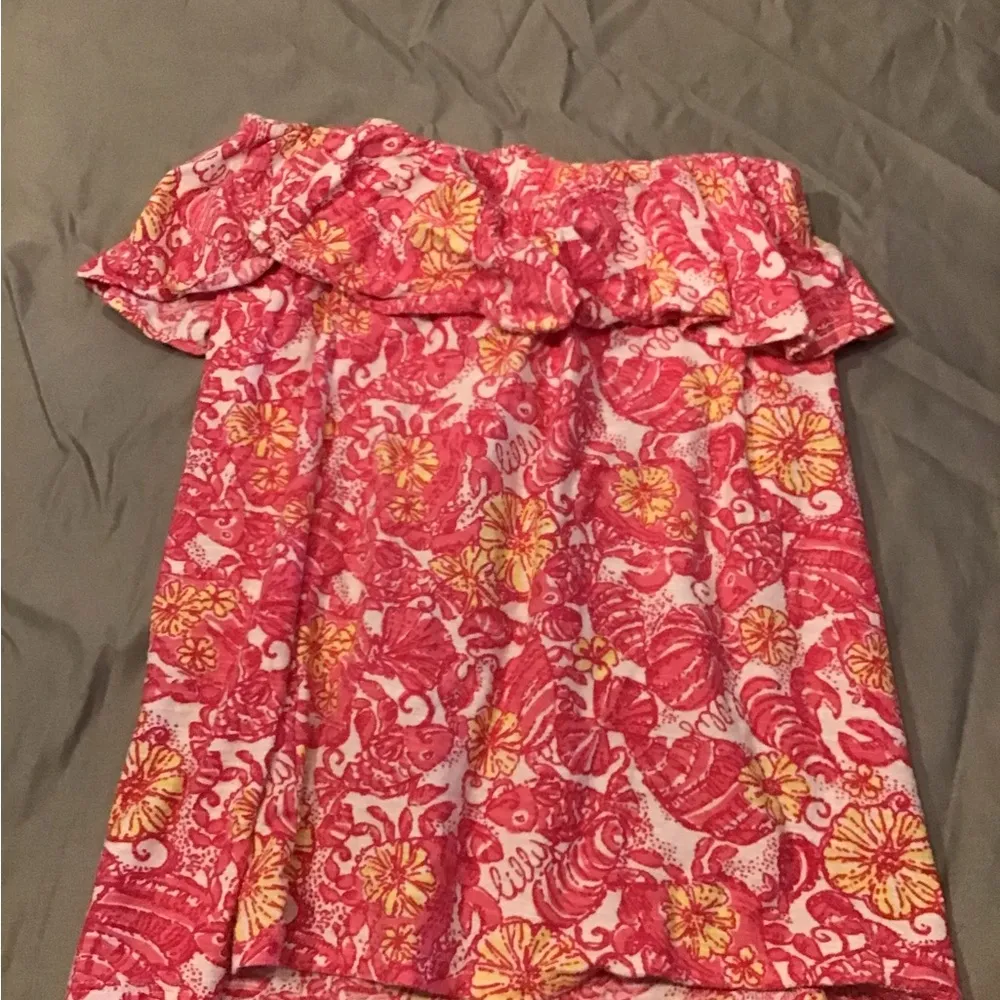 Lilly Pulitzer Wiley tube top pink chum fish bucket size XS-preowned - Image 5