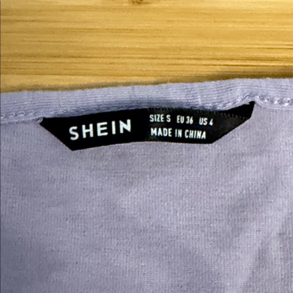 Shein Size Small Women's Teen Girl Light Purple Tie-Front Crop Top Shirt - Image 6