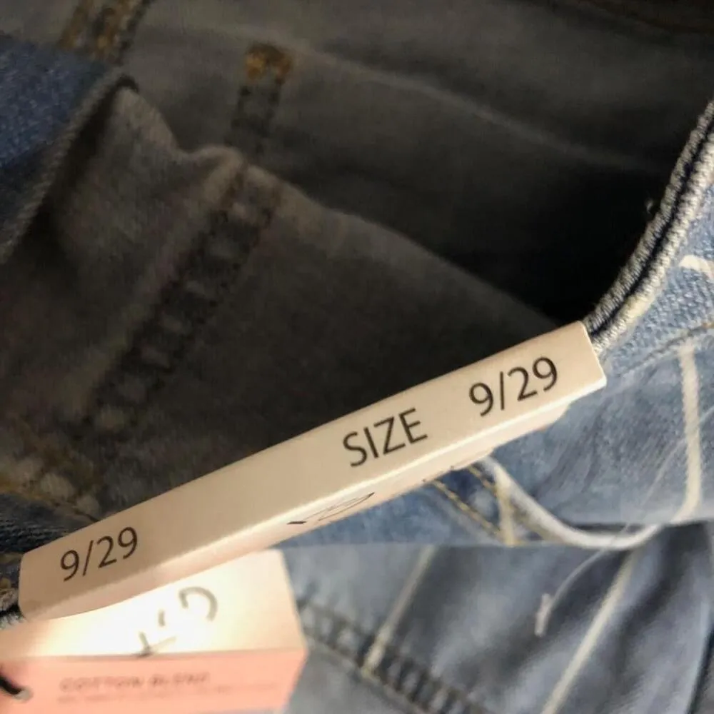 Happily‎ Grey Womens Denim Shorts Size 9/29 Blue Stripes Super High Rise Wedge - Image 10