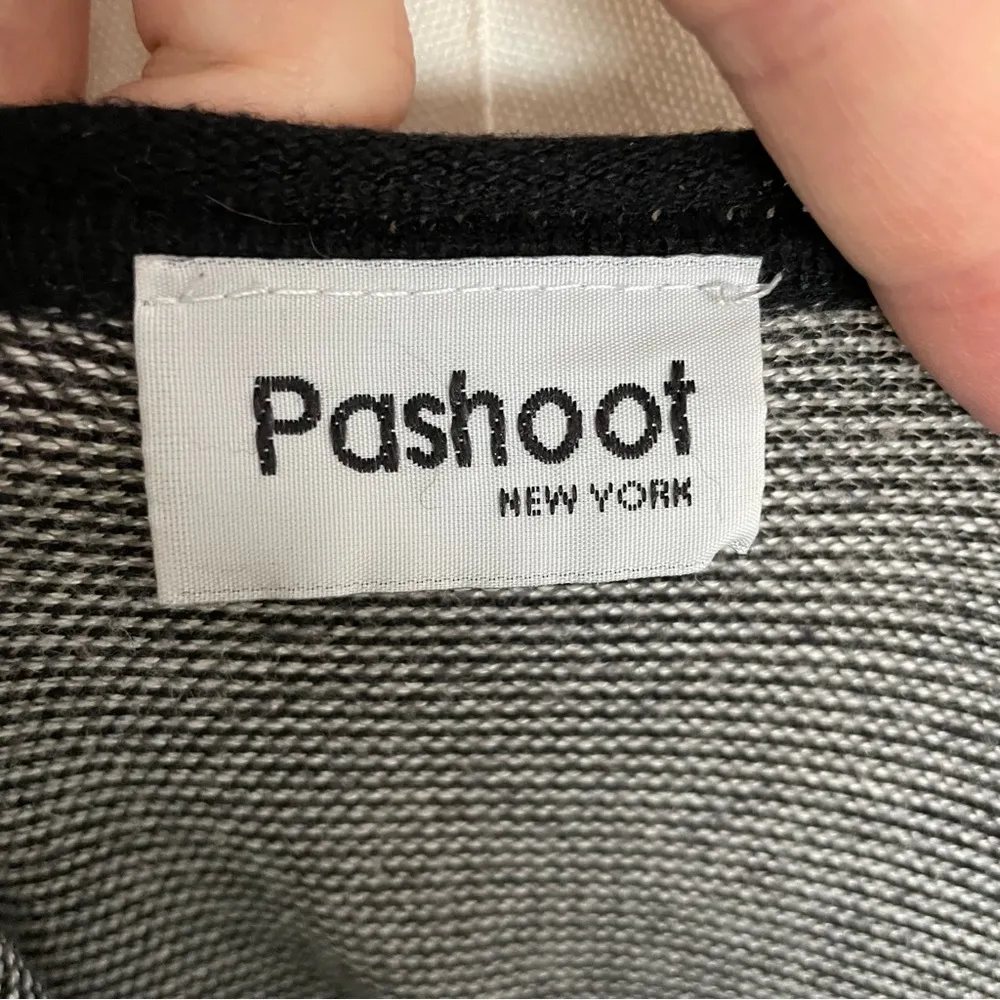 Vintage Pashoot Tunic Sweater Striped Lightweight Pockets Lagenlook Black White Size M - Image 6