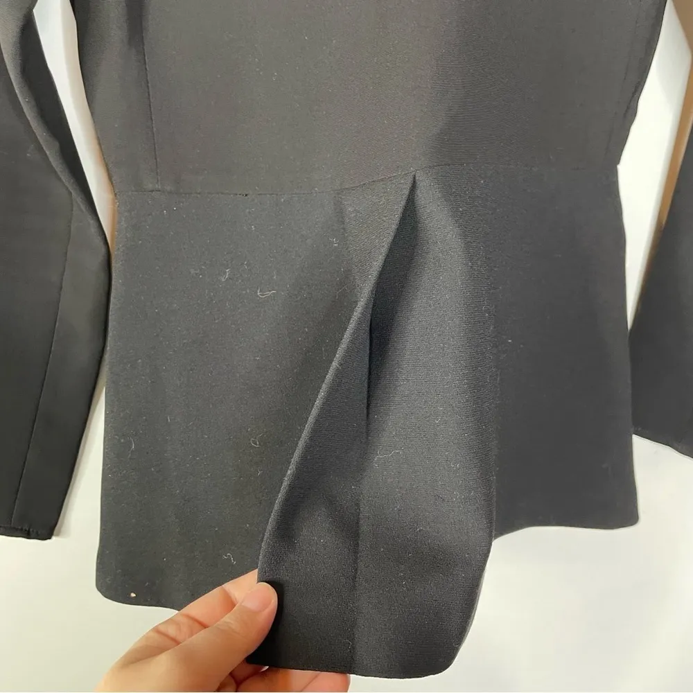 ZARA  Structured Black Long Sleeve Blouse Size Xsmall - Image 4