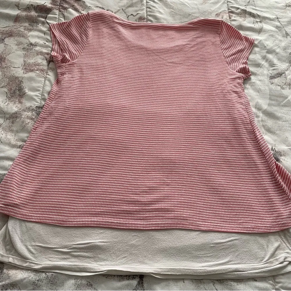 Motherhood Maternity Nursing striped red & white top T-shirt tee, size S boho - Image 11