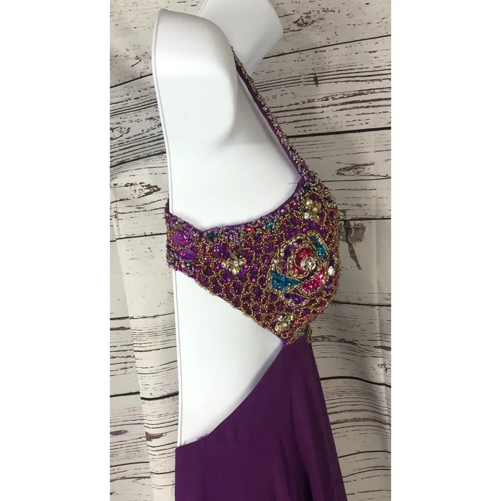 Dave & Johnny sexy side and back cutout with jewels & Sequence purple size 2 - Image 6