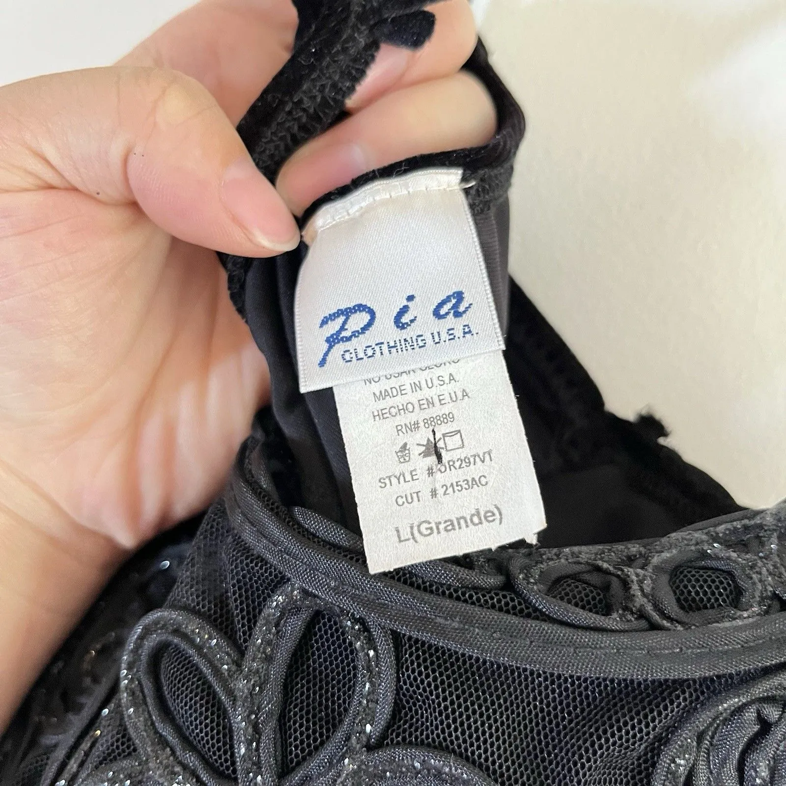 VTG Pia Y2K 90s Black Velvet Dress Spaghetti Strap Formal Gown Goth Foral Embri Size undefined - Image 3