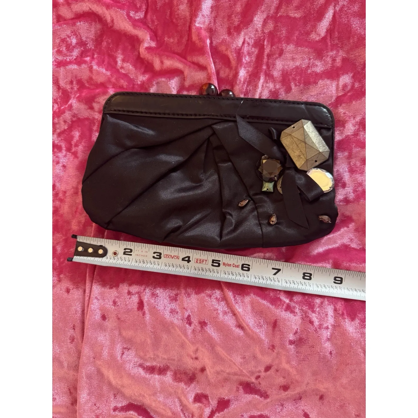 Simply Vera Wang Black Clutch Embellished Glam Formal Wedding Special Occasion - Image 5